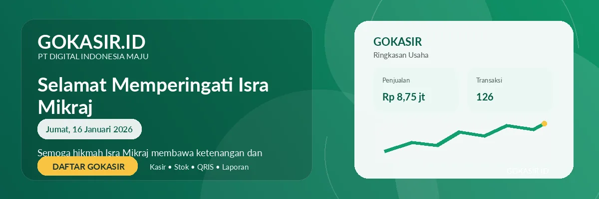 Selamat Memperingati Isra Mikraj Nabi Muhammad SAW 1447 H — promo GOKASIR